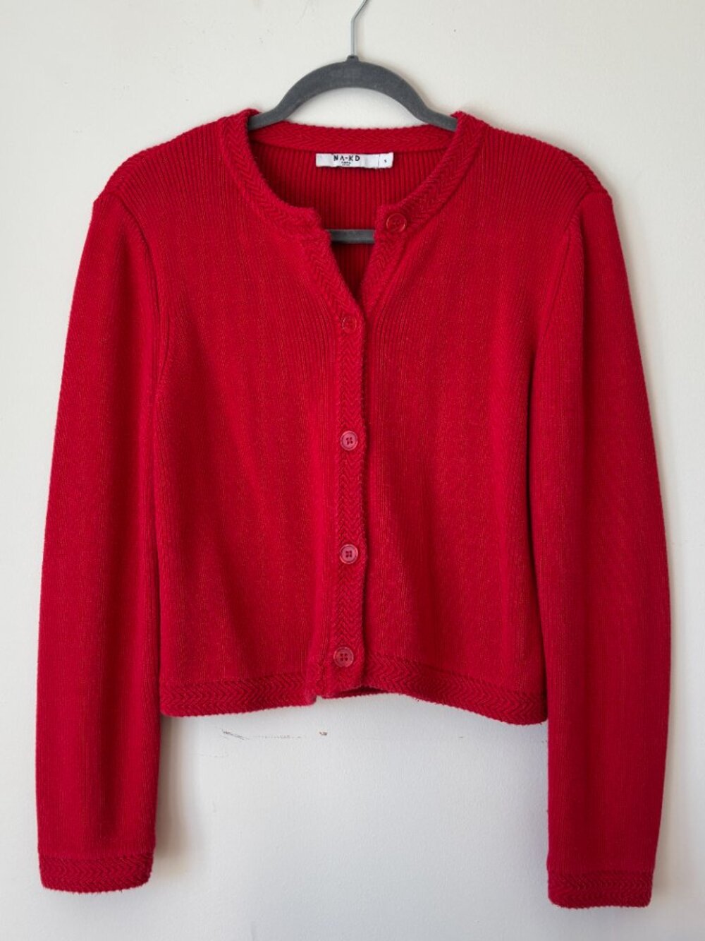 Red Cotton Cardigan